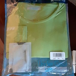 Maevn 6709 Coolmax Long Sleeve Under Scrub apple green Tee moisture wick XS NEW…